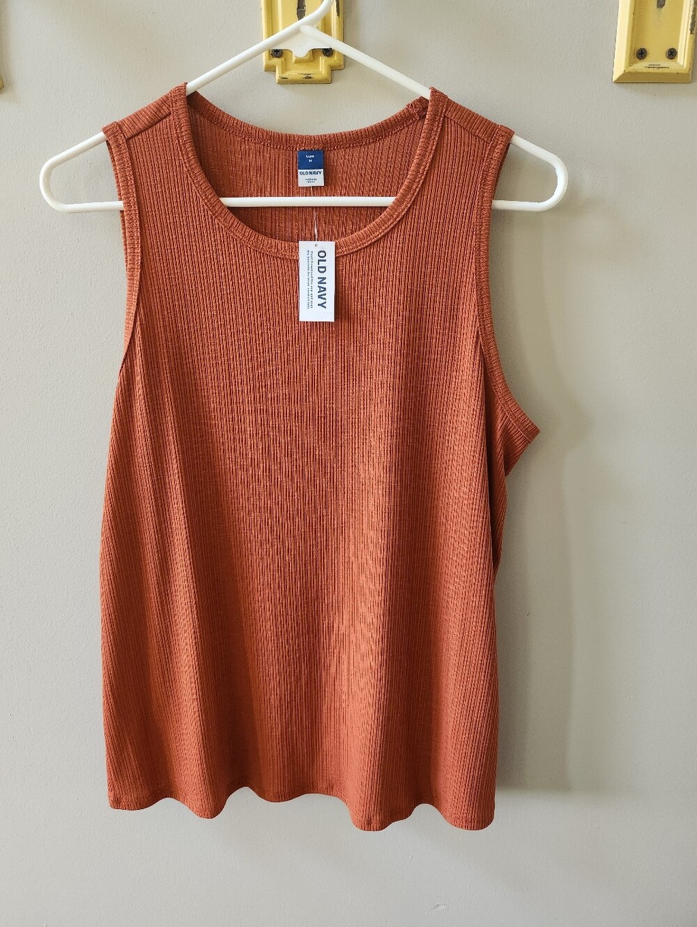Old Navy Ribbed Tank Top Rust Orange Size M NWT
